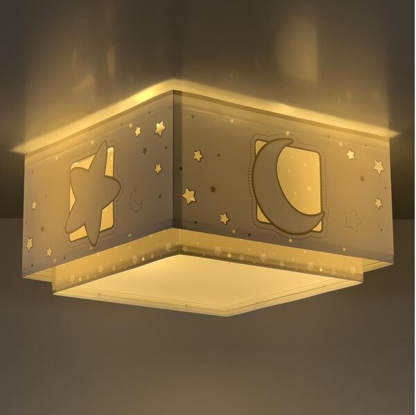 Dalber 63236E - Dětské stropní svítidlo MOONLIGHT 2xE27/60W/230V šedá