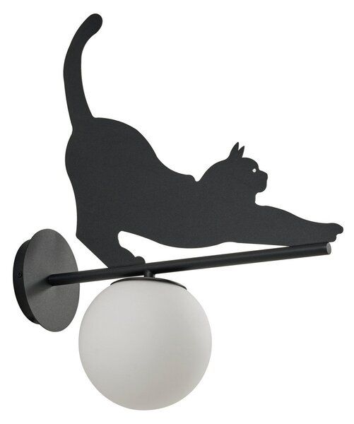 Venkovní svítidla Lindby, Katti Cat, stmívatelné, Černá, Balkon, Kov, Venkovský / rustikální