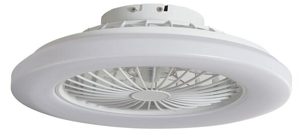 Stropní ventilátor Vedin LED, Ø 49 cm, bílý, CCT Lindby, Vedin, stmívatelné, Bílá, Obývací pokoj, Plast, Moderní