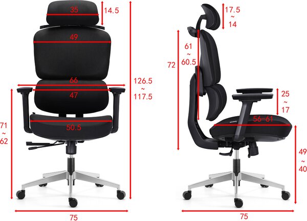 Mercury Ergonomická kancelářská židle DAKOTA BLACK, černá