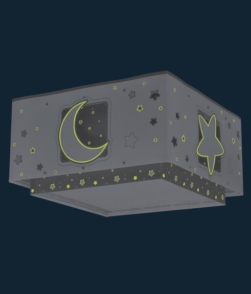 Dalber 63236E - Dětské stropní svítidlo MOONLIGHT 2xE27/60W/230V šedá