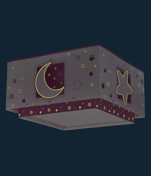 Dalber 63236S - Dětské stropní svítidlo MOONLIGHT 2xE27/60W/230V růžová