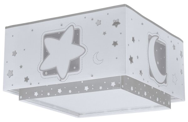 Dalber 63236E - Dětské stropní svítidlo MOONLIGHT 2xE27/60W/230V šedá