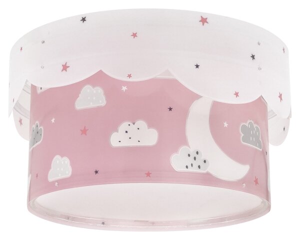 Dalber 61236S - Dětské stropní svítidlo MOON 2xE27/60W/230V růžová