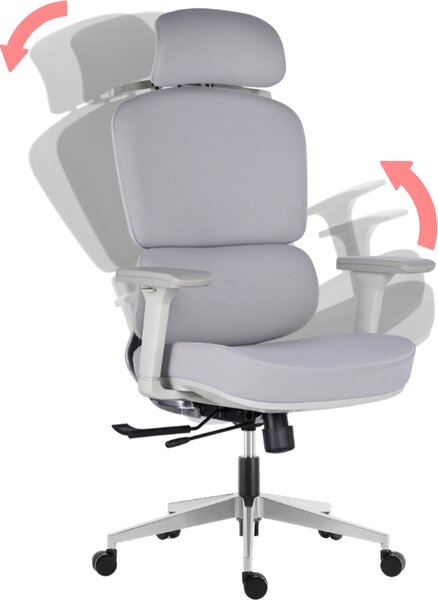Mercury Ergonomická kancelářská židle DAKOTA GREY, šedé plasty