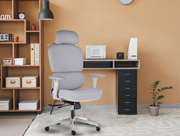 Mercury Ergonomická kancelářská židle DAKOTA GREY, šedé plasty