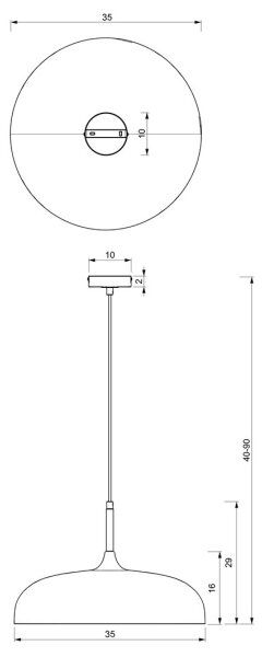 Brilagi - Lustr na lanku ABRAHAM 1xE27/60W/230V pr. 35 cm černá