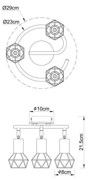Globo 54802S-3H - Bodové svítidlo XARA 3xE14/40W/230V