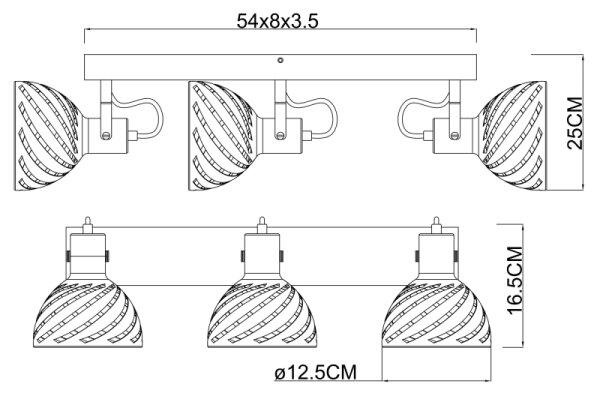 Globo 54661-3 - Bodové svítidlo MORI 3xE27/40W/230V
