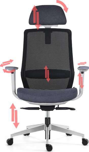 Mercury Ergonomická kancelářská židle COLORADO černá/šedá