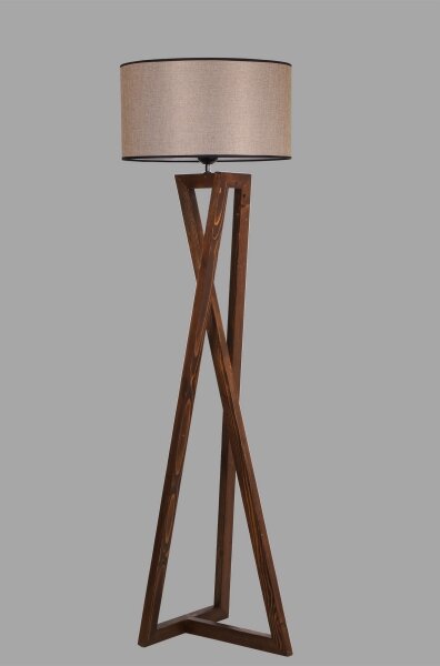 Stojací lampa MACKA 1xE27/60W/230V béžová/hnědá
