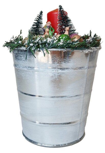 Vánoční dekorace kyblík Ø 15 cm