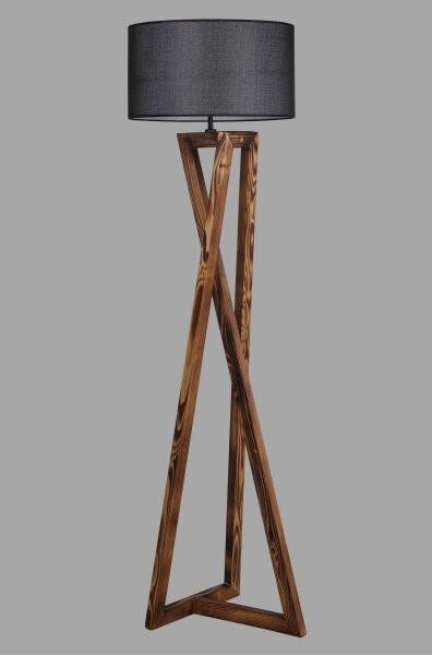 Stojací lampa MACKA 1xE27/60W/230V černá/hnědá