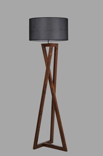 Stojací lampa MACKA 1xE27/60W/230V černá/hnědá
