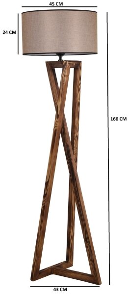 Stojací lampa MACKA 1xE27/60W/230V béžová/hnědá