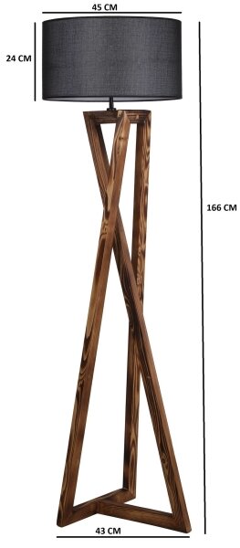 Stojací lampa MACKA 1xE27/60W/230V černá/hnědá