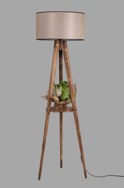 Stojací lampa TRIPOD 1xE27/60W/230V béžová/hnědá