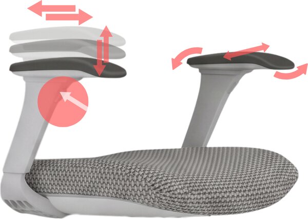 Mercury Ergonomická kancelářská židle SWIFT šedý plast, světle šedá látka