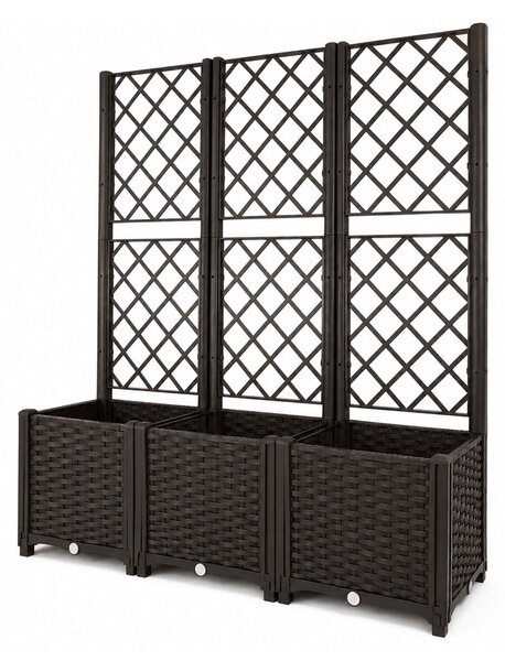 Aga Zahradní truhlík s treláží 120x40x135 cm Hnědý