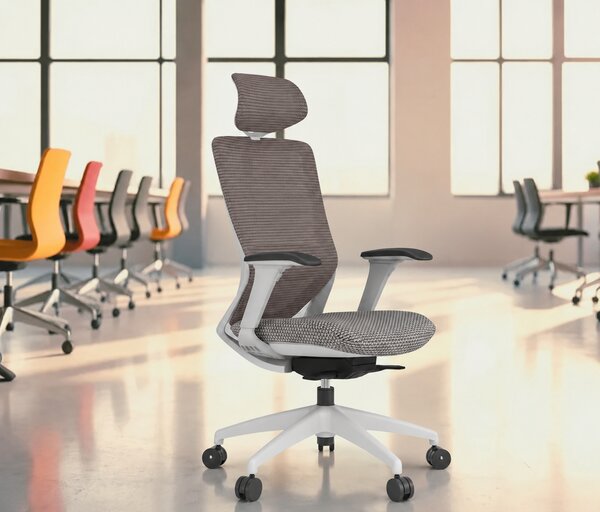 Mercury Ergonomická kancelářská židle SWIFT šedý plast, světle šedá látka