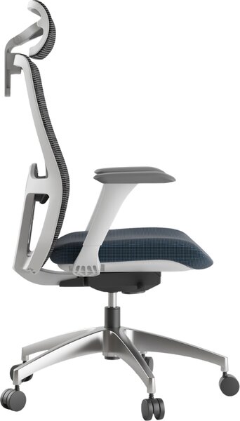 Mercury Ergonomická kancelářská židle WISDOM, šedý plast, modrá látka