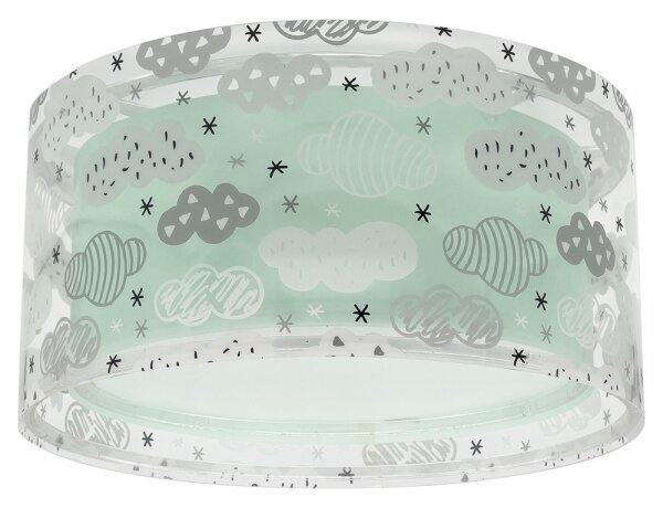 Dalber 41416H - Dětské stropní svítidlo CLOUDS 2xE27/60W/230V zelená