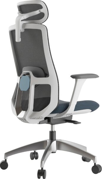 Mercury Ergonomická kancelářská židle WISDOM, šedý plast, modrá látka