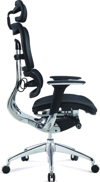 Mercury Ergonomická kancelářská židle ORION JNS-801, W-11 černá (hladká síťovina), leštěný kříž
