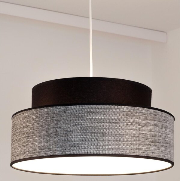 Lustr na lanku GRACE 1xE27/60W/230V pr. 40 cm černá/šedá