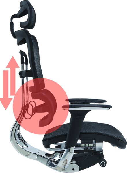 Mercury Ergonomická kancelářská židle ORION JNS-801, W-11 černá (hladká síťovina), leštěný kříž