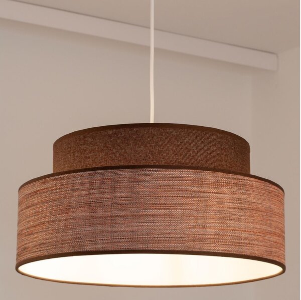Lustr na lanku GRACE 1xE27/60W/230V pr. 40 cm hnědá/béžová