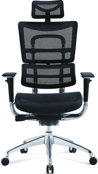 Mercury Ergonomická kancelářská židle ORION JNS-801, W-11 černá (hladká síťovina), leštěný kříž