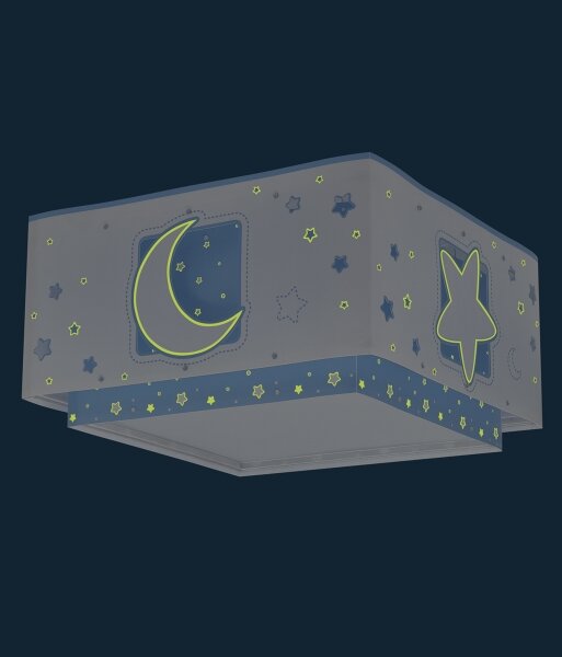 Dalber 63236T - Dětské stropní svítidlo MOONLIGHT 2xE27/60W/230V modrá