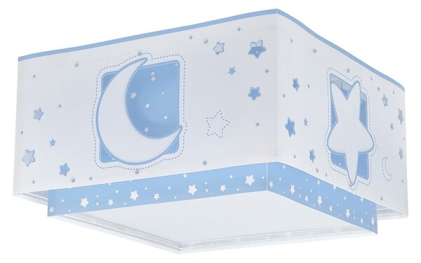 Dalber 63236T - Dětské stropní svítidlo MOONLIGHT 2xE27/60W/230V modrá