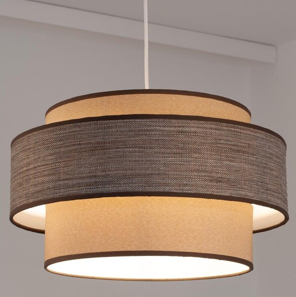 Lustr na lanku GRACE 1xE27/60W/230V pr. 40 cm béžová/hnědá