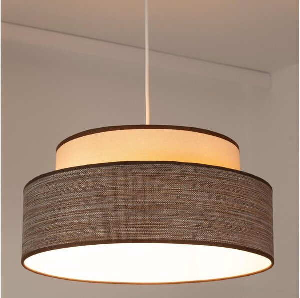 Lustr na lanku GRACE 1xE27/60W/230V pr. 40 cm krémová/hnědá