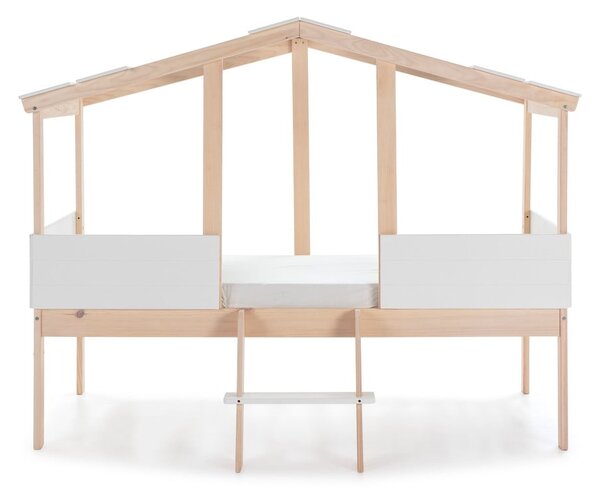Bílá vyvýšená dětská postel Marckeric Parma, 90 x 190 cm