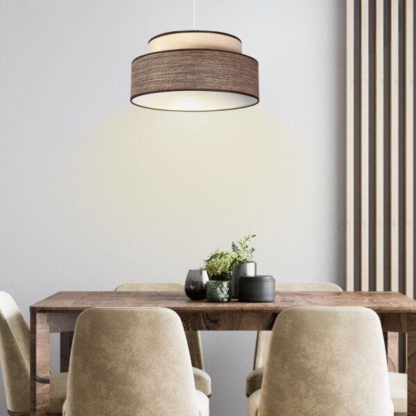 Lustr na lanku GRACE 1xE27/60W/230V pr. 40 cm krémová/hnědá