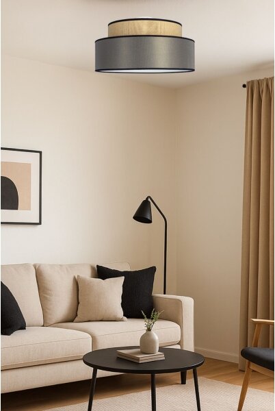 Stropní svítidlo GRACE 1xE27/60W/230V pr. 40 cm béžová/hnědá