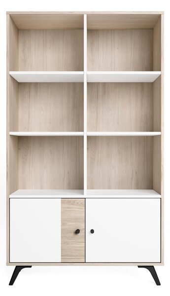 Bílá knihovna v dekoru dubu 92x160 cm Sahara - Marckeric