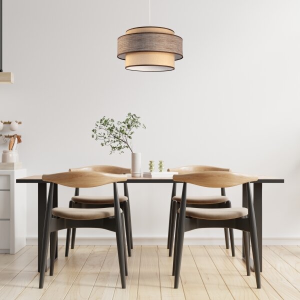 Lustr na lanku GRACE 1xE27/60W/230V pr. 40 cm béžová/hnědá