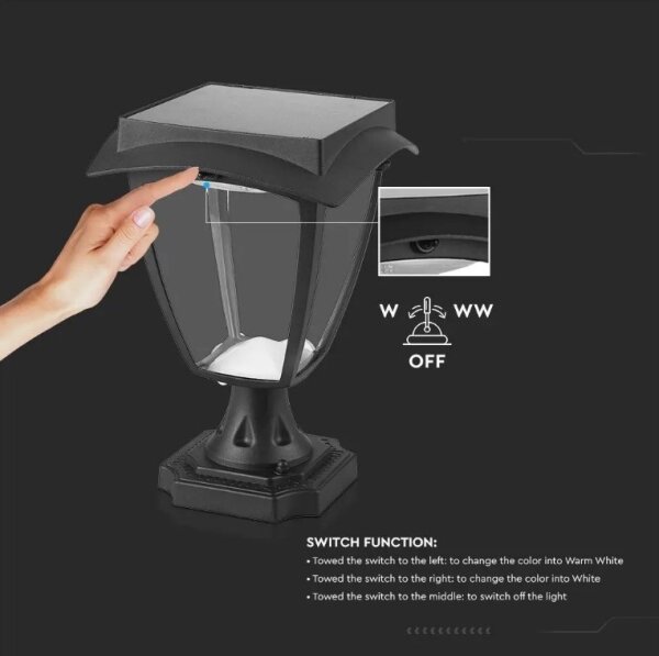 LED Solární lampa LED/2W/3,7V 3000/6000K IP65 2200 mAh