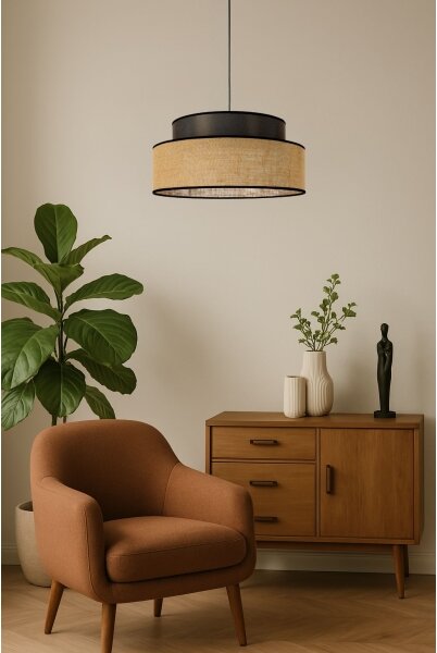 Lustr na lanku BOHO 1xE27/60W/230V pr. 40 cm hnědá/béžová