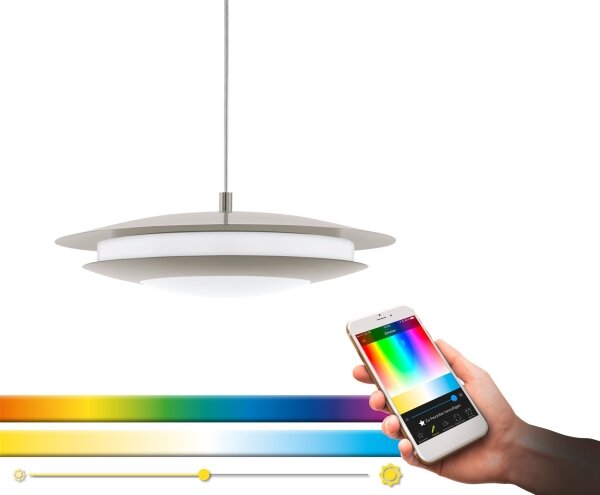 Eglo 98043 - LED RGBW Stmívatelný lustr na lanku MONEVA-C LED/18W/230V