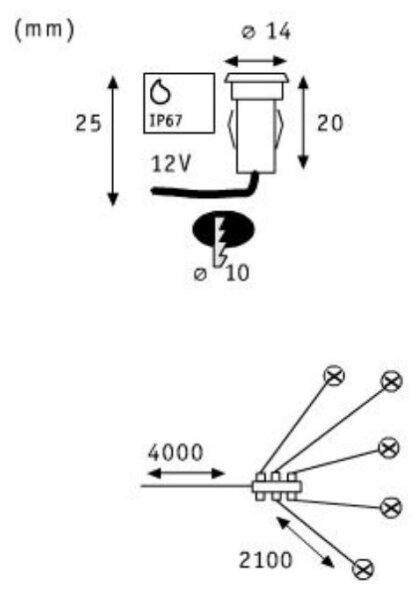 Paulmann 98892 - Rozšiřující SADA 5X LED/0,16W IP67 Zápustné svítidlo MICRO 12V