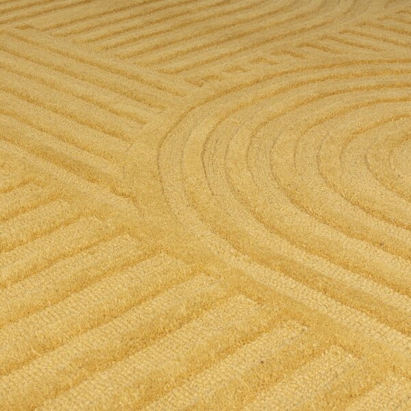 Žlutý vlněný koberec Flair Rugs Zen Garden, 160 x 230 cm