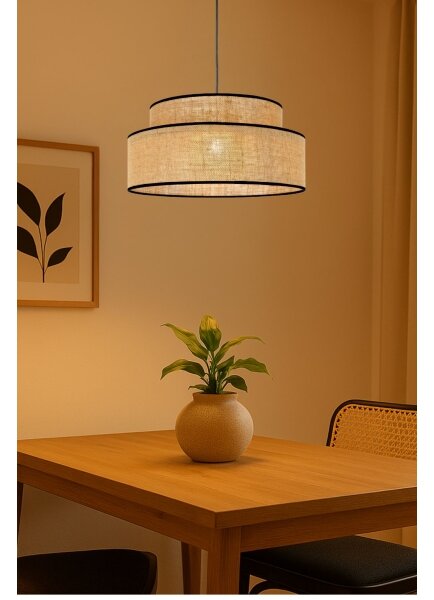 Lustr na lanku BOHO 1xE27/60W/230V pr. 40 cm béžová