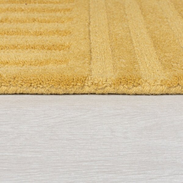 Žlutý vlněný koberec Flair Rugs Zen Garden, 160 x 230 cm
