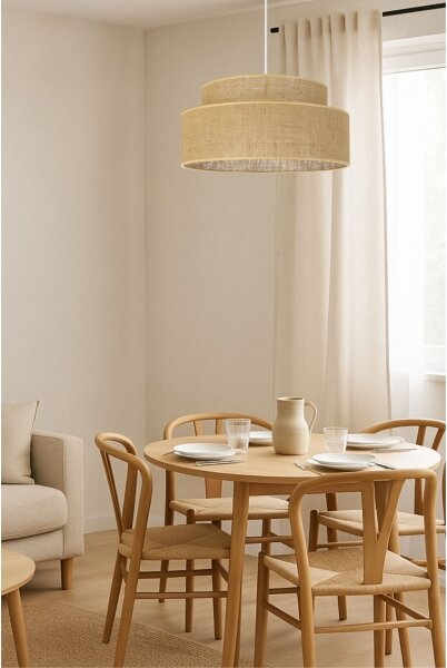 Lustr na lanku BOHO 1xE27/60W/230V pr. 40 cm béžová