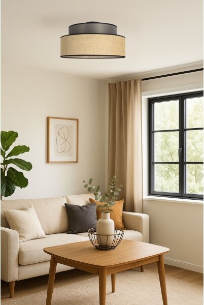 Stropní svítidlo BOHO 1xE27/60W/230V pr. 40 cm hnědá/béžová